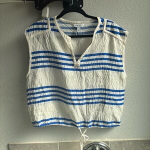 Nine West Blue and White Striped Blouse